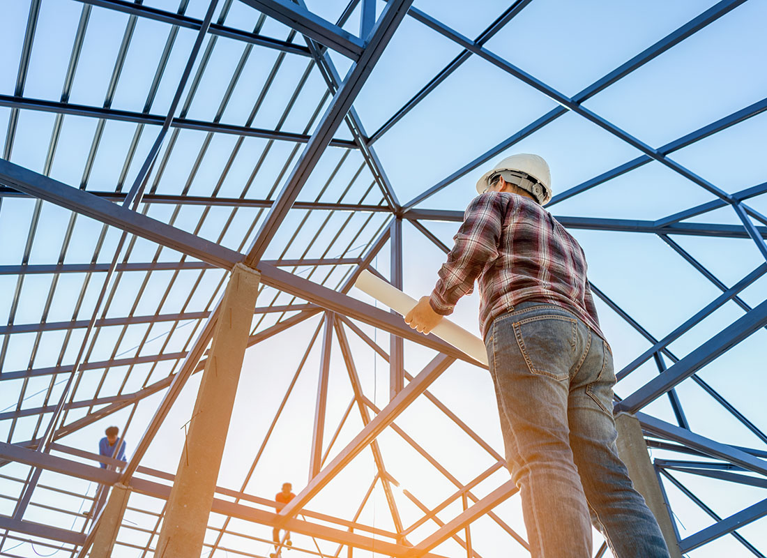 Contractor working at a construction site